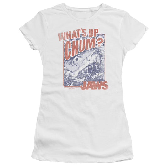 Jaws - Chum - Short Sleeve Junior Sheer - White T-shirt