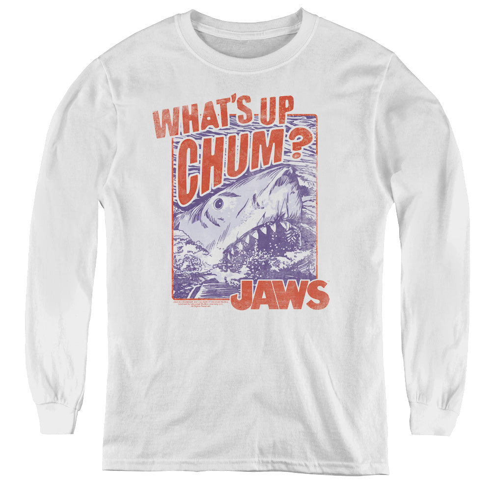 Jaws - Chum - Youth Long Sleeve Tee - White
