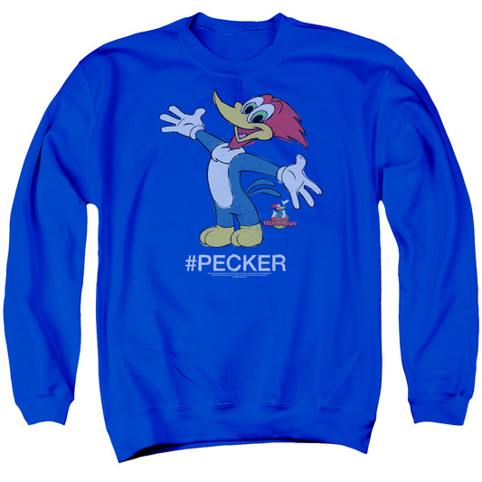 Woody Woodpecker - Hashtag Woody - Adult Crewneck Sweatshirt - Royal Blue