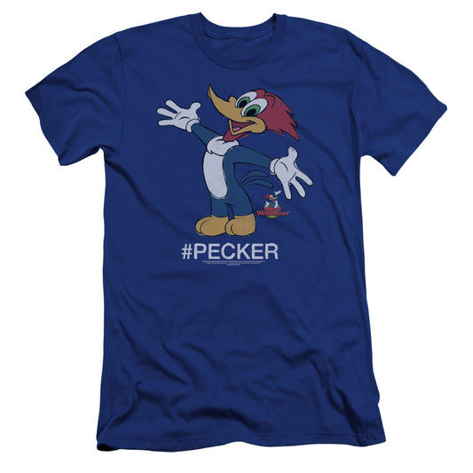 Woody Woodpecker - Hashtag Woody-premuim Canvas Adult Slim Fit 30/1 - Royal Blue