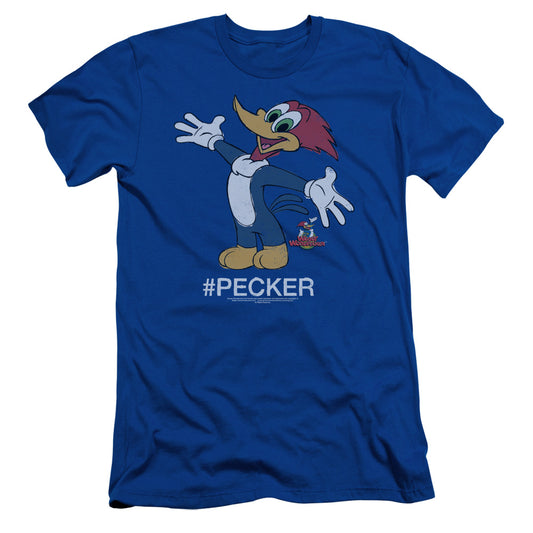 Woody Woodpecker - Hashtag Woody - Short Sleeve Adult 30/1 - Royal Blue T-shirt
