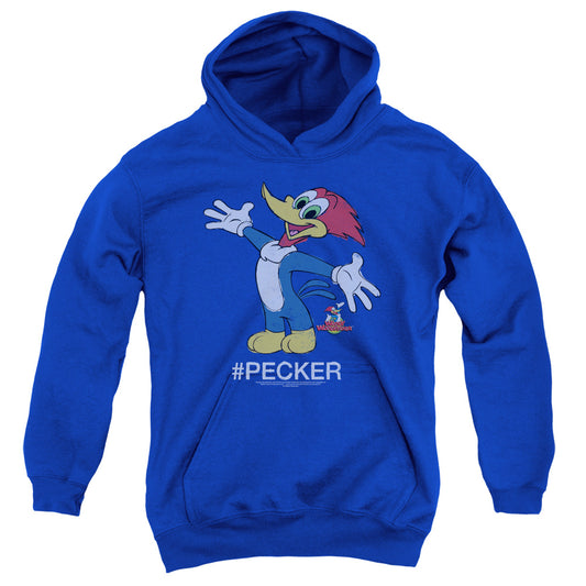Woody Woodpecker - Hashtag Woody - Youth Pull-over Hoodie - Royal
