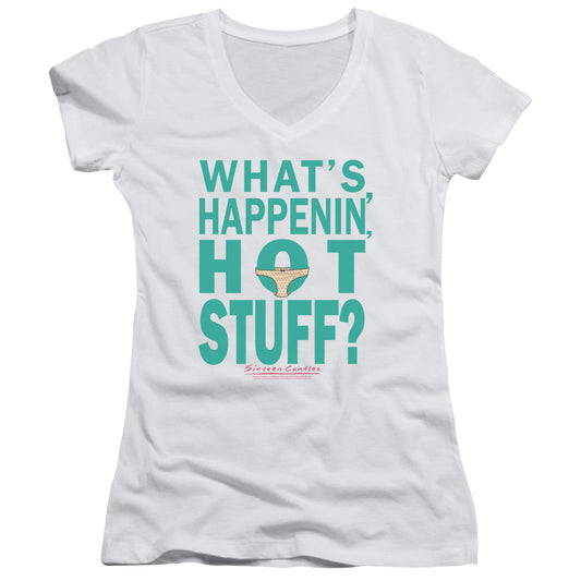 Breakfast Club - Whats Happenin - Junior V-neck - White - Sm - White