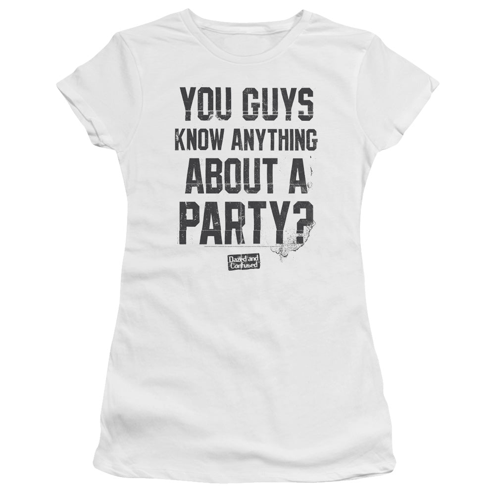 Dazed And Confused - Party Time - Short Sleeve Junior Sheer - White - Sm - White T-shirt
