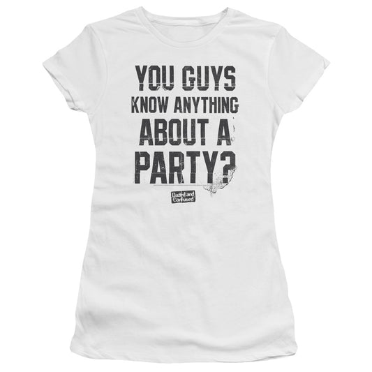 Dazed And Confused - Party Time - Short Sleeve Junior Sheer - White - Sm - White T-shirt