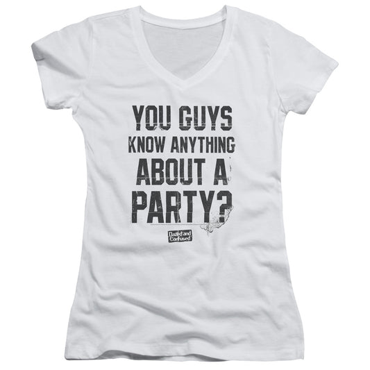 Dazed And Confused - Party Time - Junior V-neck - White - Sm - White