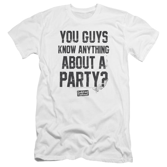 Dazed And Confused - Party Time-premuim Canvas Adult Slim Fit 30/1 - White
