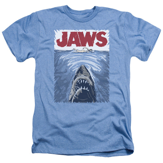 Jaws - Graphic Poster - Adult Heather - Light Blue
