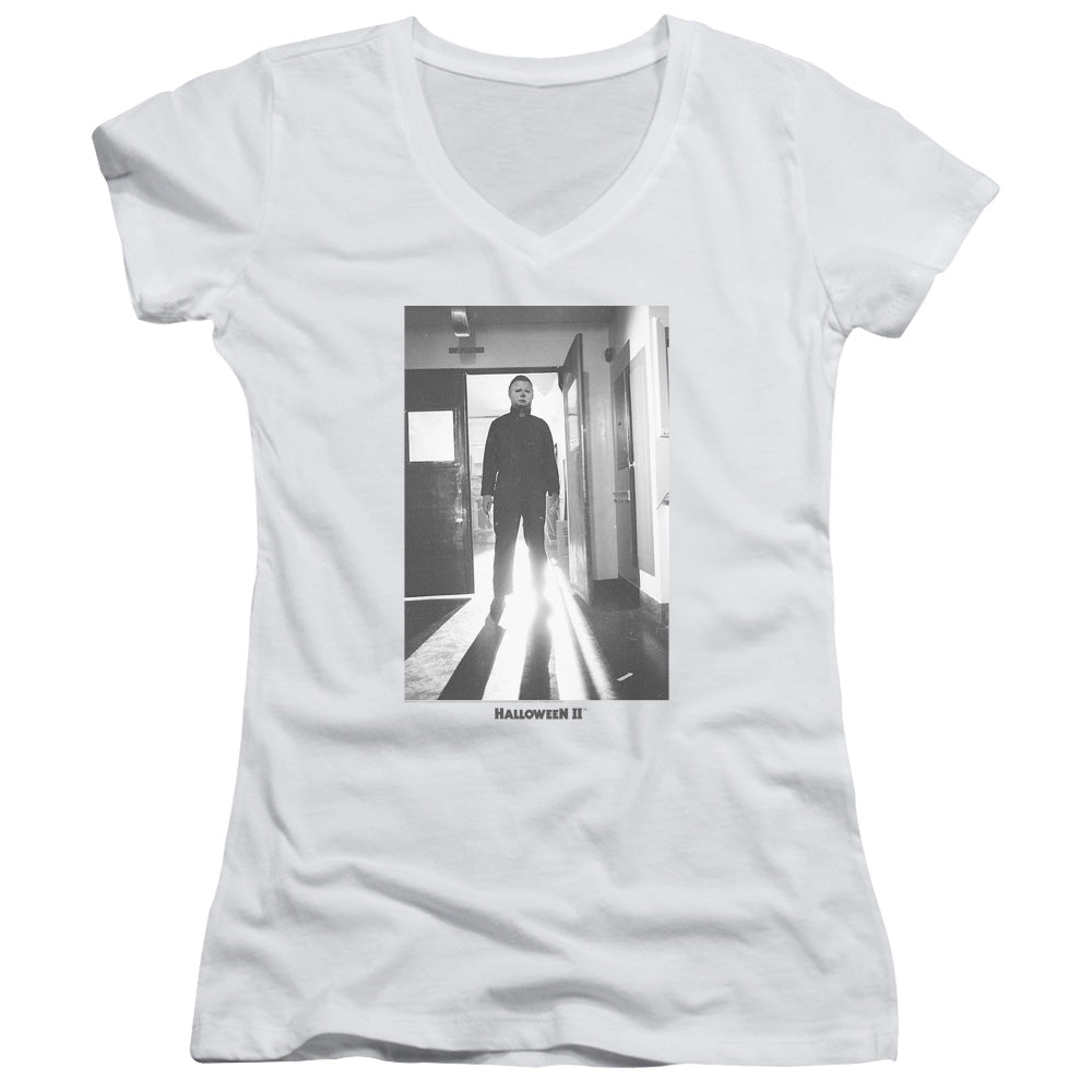 Halloween Ii - Monster - Junior V-neck - White - Sm - White
