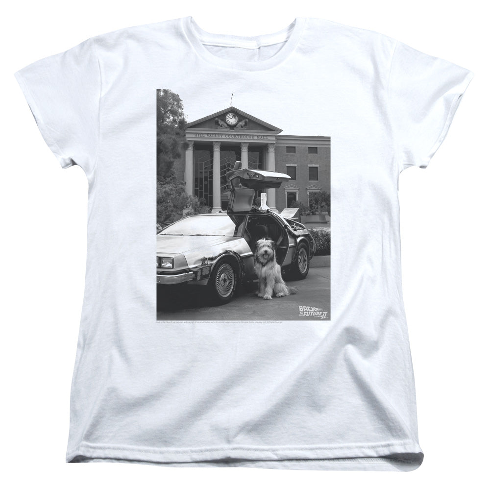 Back To The Future Ii - Einstein - Short Sleeve Womens Tee - White - Sm - White T-shirt