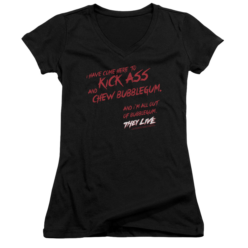 They Live - Chew Bubblegum - Junior V-neck - Black