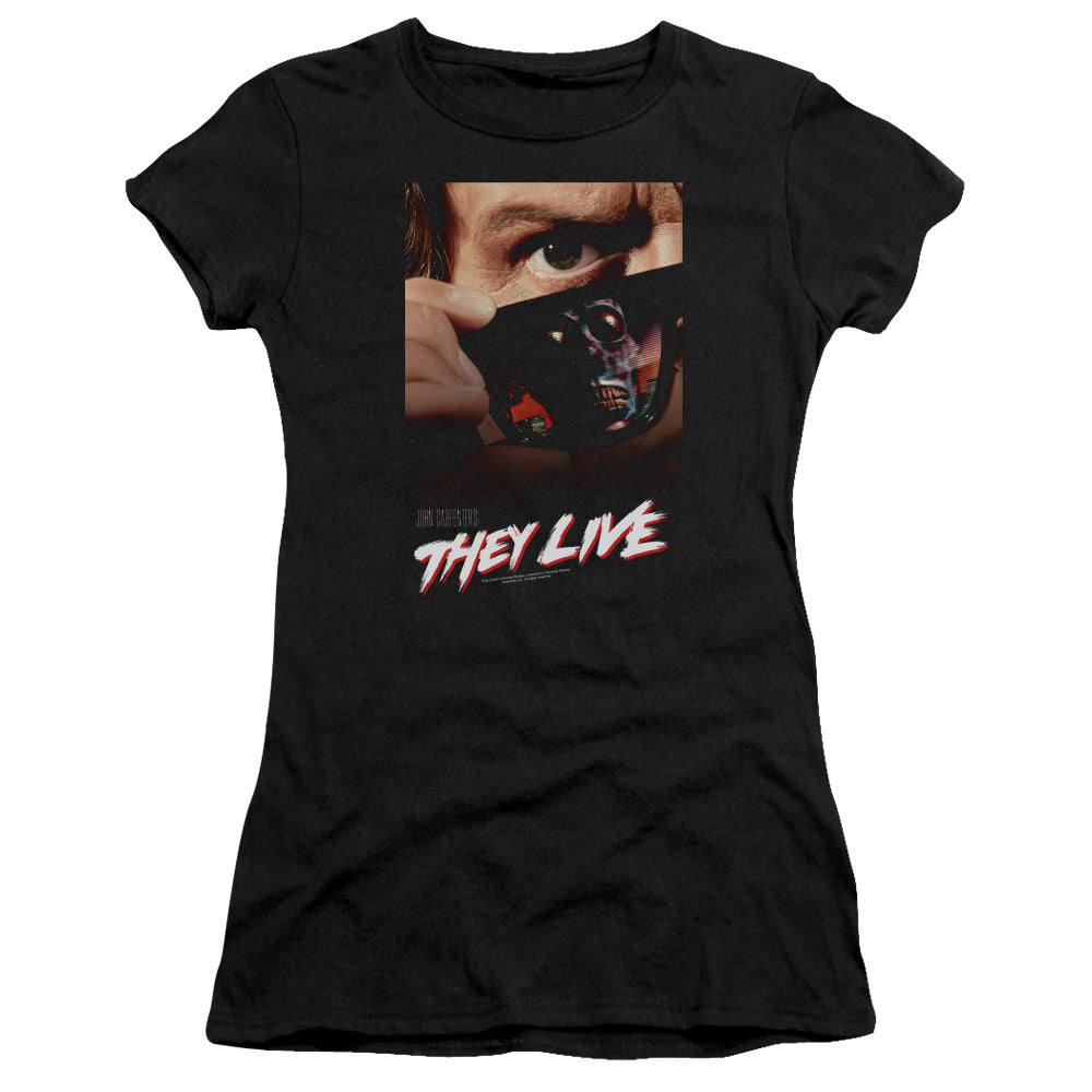 They Live - Poster - Short Sleeve Junior Sheer - Black T-shirt