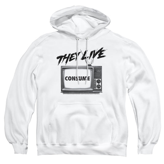 They Live - Consume - Adult Pull-over Hoodie - White