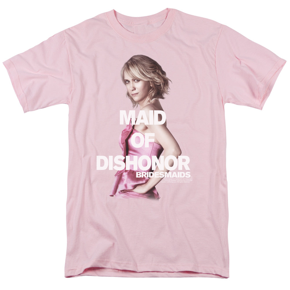 Bridesmaids - Maid Of Dishonor - Short Sleeve Adult 18/1 - Pink - Sm - Pink T-shirt