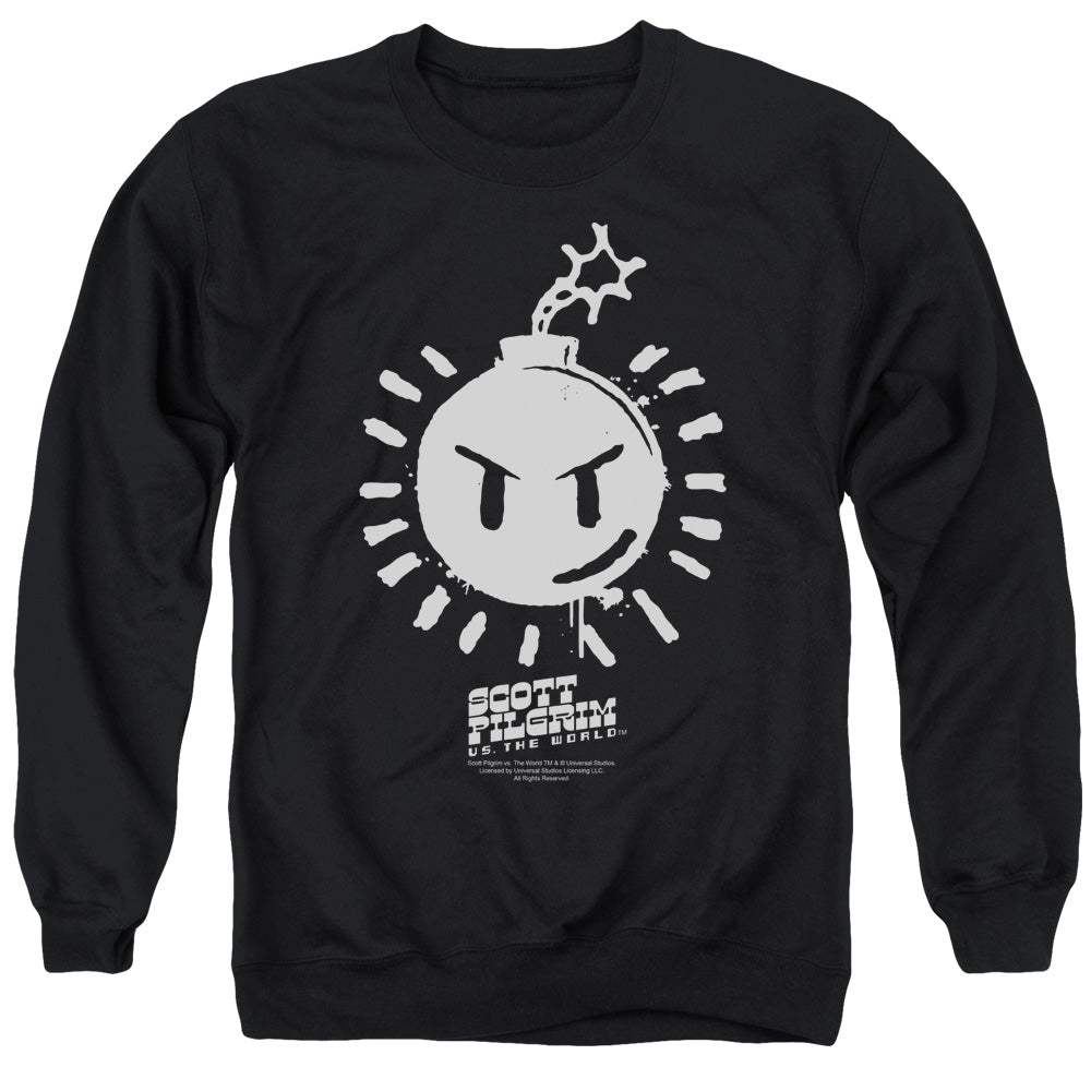 Scott Pilgrim - Sex Bob Omb Logo - Adult Crewneck Sweatshirt - Black