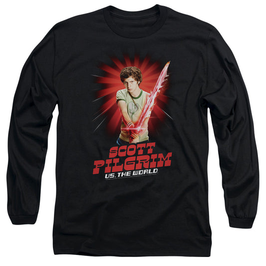 Scott Pilgrim - Super Sword - Long Sleeve Adult 18/1 - Black T-shirt