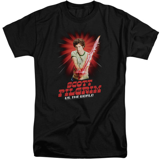 Scott Pilgrim - Super Sword - Short Sleeve Adult Tall - Black T-shirt