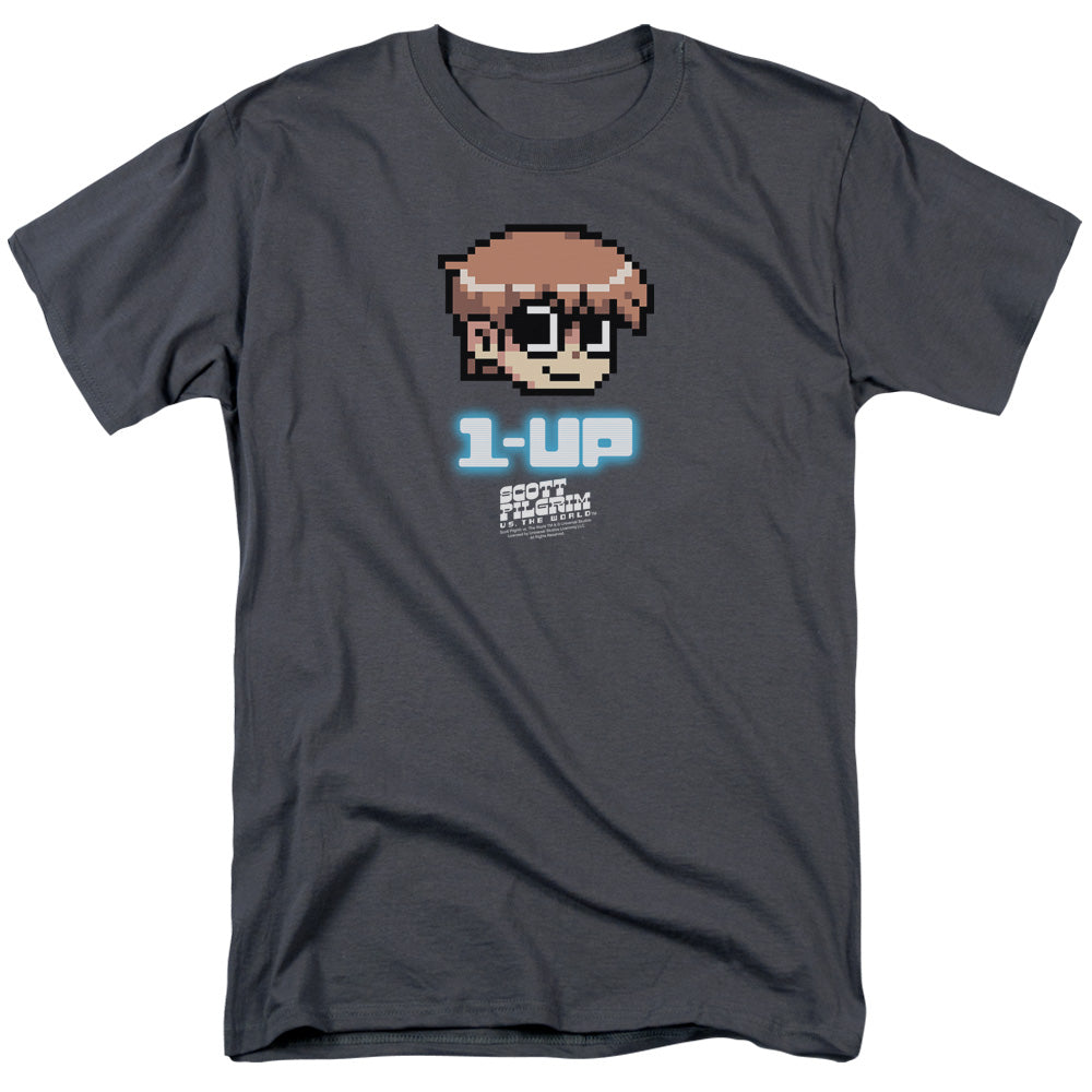 Scott Pilgrim - 1 Up - Short Sleeve Adult 18/1 - Charcoal T-shirt