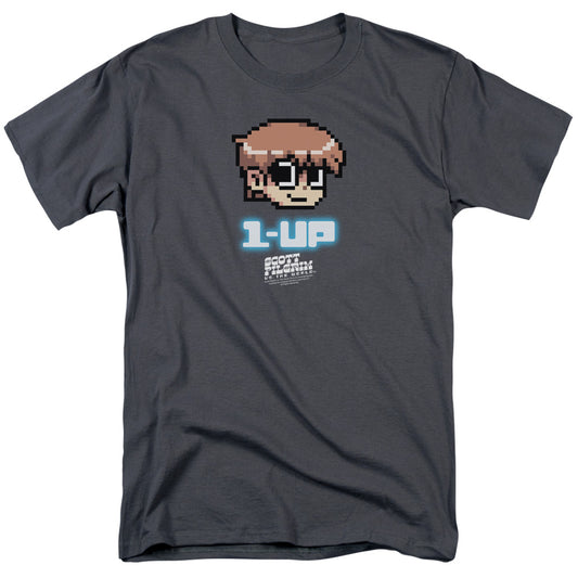 Scott Pilgrim - 1 Up - Short Sleeve Adult 18/1 - Charcoal T-shirt