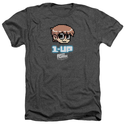 Scott Pilgrim - 1 Up - Adult Heather - Charcoal