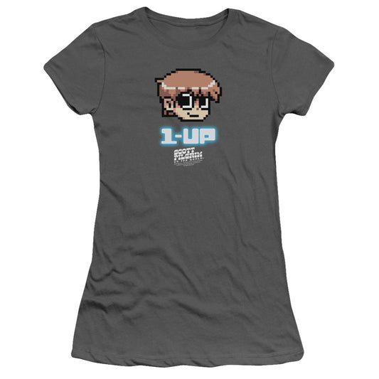 Scott Pilgrim - 1 Up - Short Sleeve Junior Sheer - Charcoal T-shirt