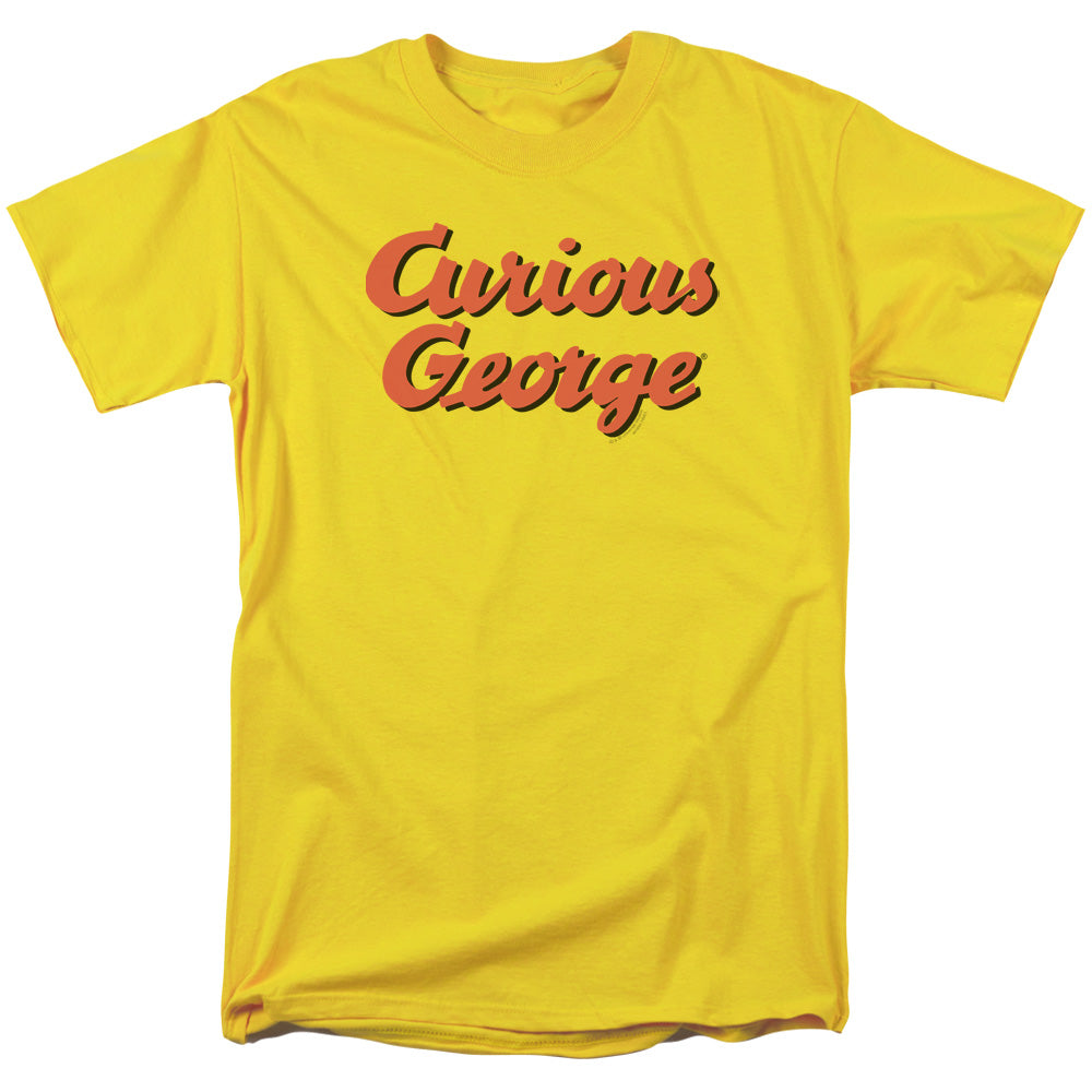 Curious George - Logo - Short Sleeve Adult 18/1 - Yellow - Sm - Yellow T-shirt