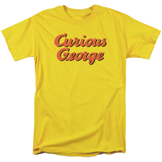 Curious George - Logo - Short Sleeve Adult 18/1 - Yellow - Sm - Yellow T-shirt