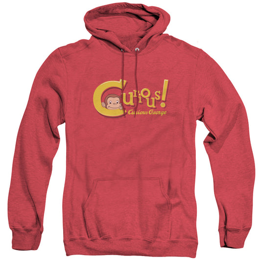 Curious George - Curious - Adult Heather Hoodie - Red - Sm - Red