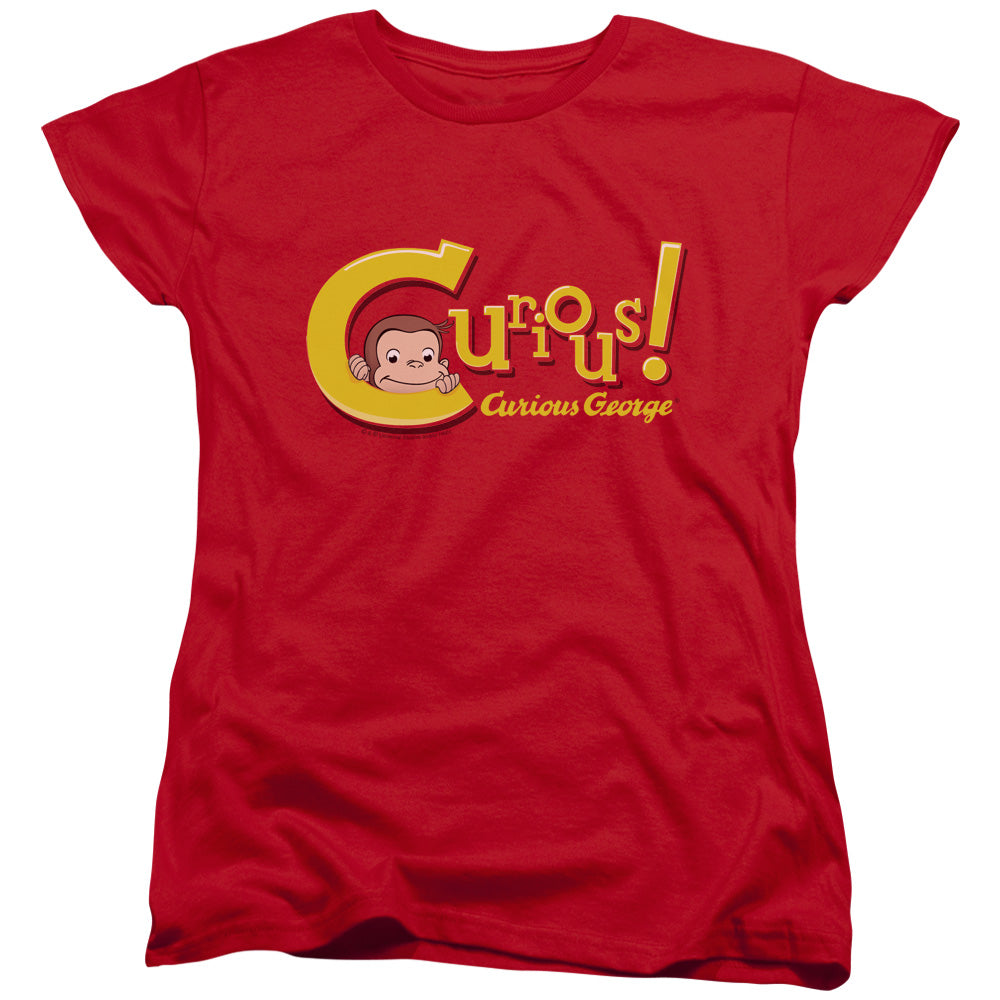 CURIOUS GEORGE CURIOUS - S/S WOMENS TEE - RED - SM - RED T-Shirt