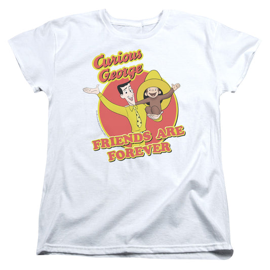 CURIOUS GEORGE FRIENDS - S/S WOMENS TEE - WHITE - SM - WHITE T-Shirt