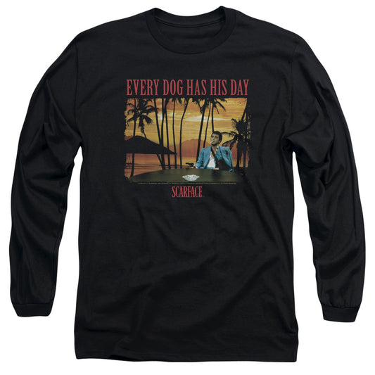 Scarface - A Dog Day - Long Sleeve Adult 18/1 - Black T-shirt