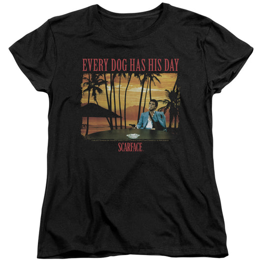 Scarface - A Dog Day - Short Sleeve Womens Tee - Black T-shirt