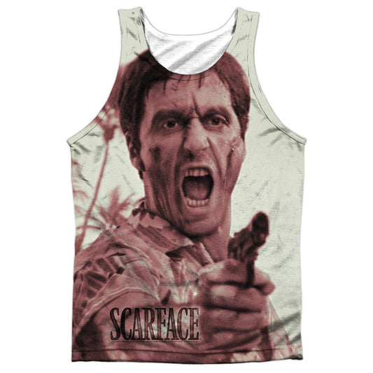 Scarface - War Cry - Adult 100% Poly Tank Top - White