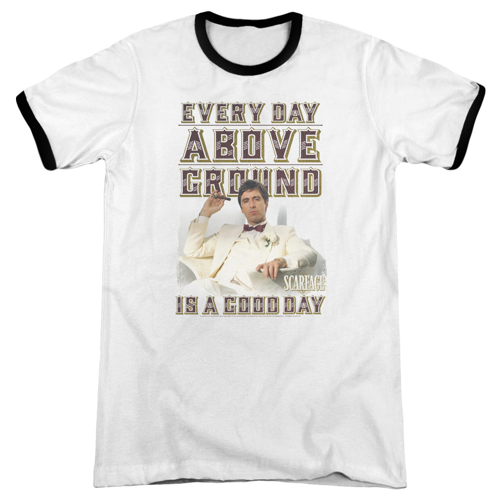 Scarface Above Ground - Adult Ringer - White/black
