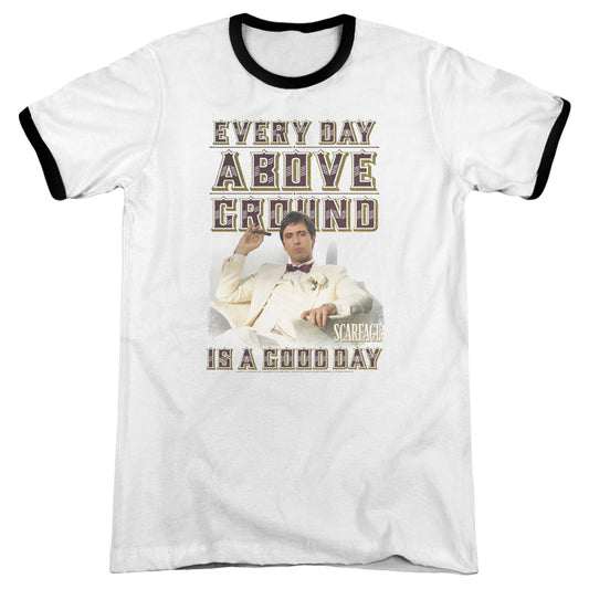 Scarface Above Ground - Adult Ringer - White/black