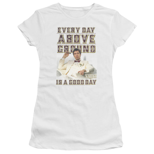 Scarface - Above Ground - Short Sleeve Junior Sheer - White T-shirt