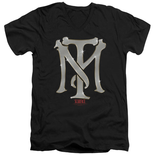 Scarface - Tm Bling - Short Sleeve Adult V-neck 30/1 - Black T-shirt