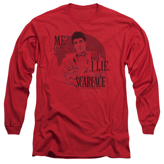 Scarface - Truth - Long Sleeve Adult 18/1 - Red T-shirt
