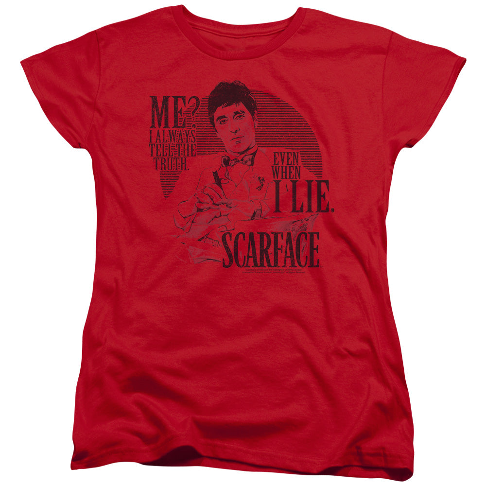 Scarface - Truth - Short Sleeve Womens Tee - Red T-shirt