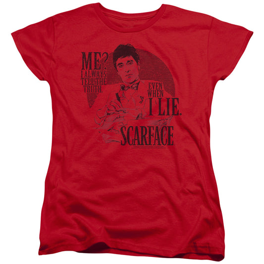 Scarface - Truth - Short Sleeve Womens Tee - Red T-shirt