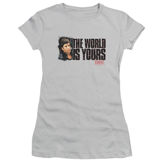 Scarface - The World Is Yours - Short Sleeve Junior Sheer - Silver T-shirt
