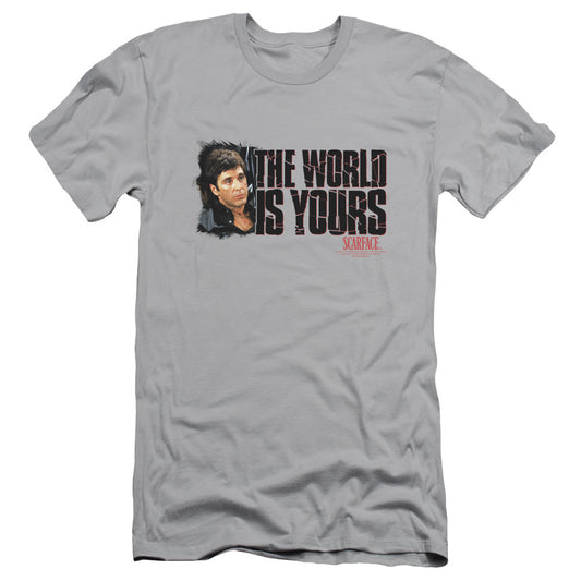 Scarface - The World Is Yours - Short Sleeve Adult 30/1 - Silver T-shirt