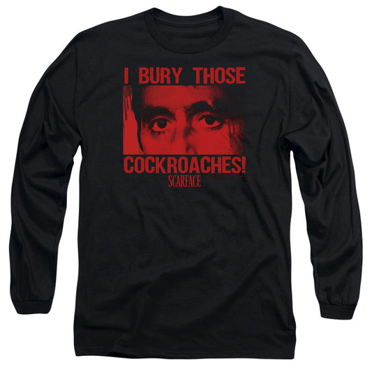 Scarface - Cockroaches - Long Sleeve Adult 18/1 - Black T-shirt