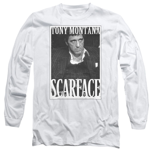 Scarface - Business Face - Long Sleeve Adult 18/1 - White T-shirt