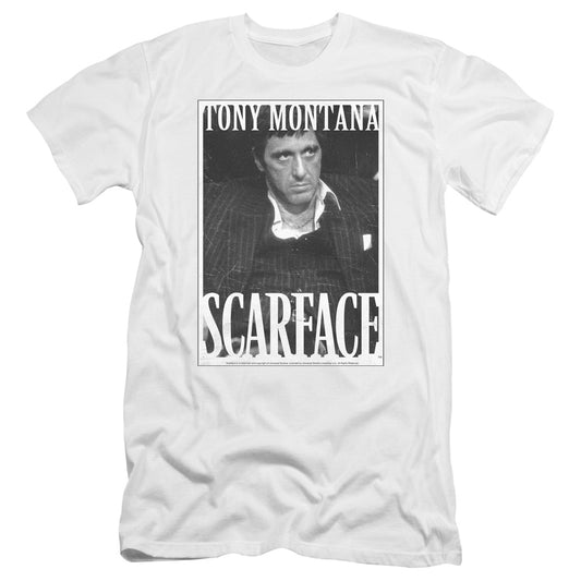 Scarface - Business Face-premuim Canvas Adult Slim Fit 30/1 - White
