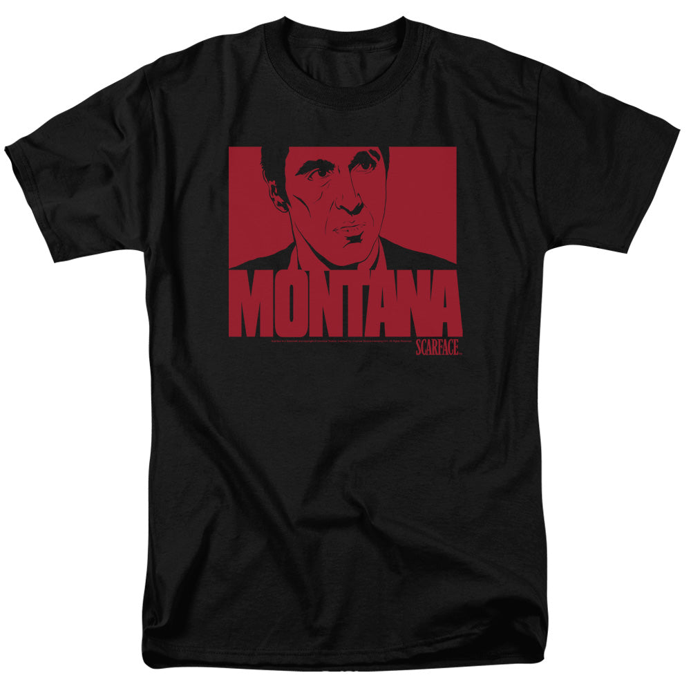 Scarface - Montana Face - Short Sleeve Adult 18/1 - Black T-shirt