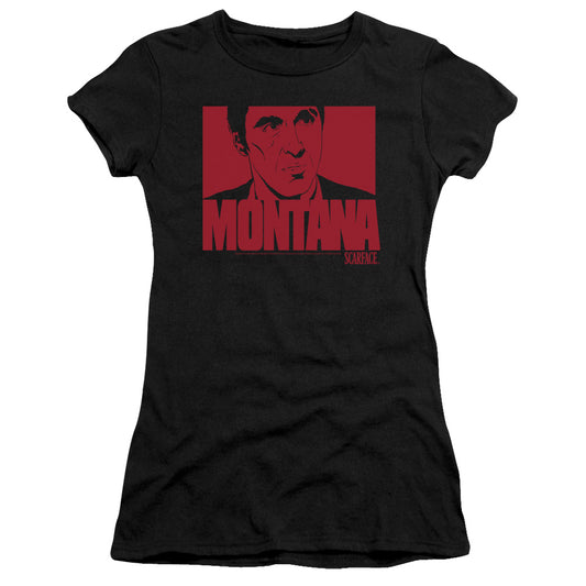 Scarface - Montana Face - Short Sleeve Junior Sheer - Black T-shirt