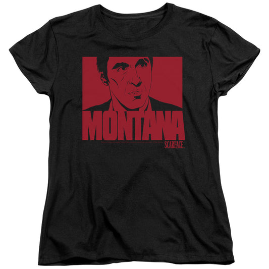 Scarface - Montana Face - Short Sleeve Womens Tee - Black T-shirt