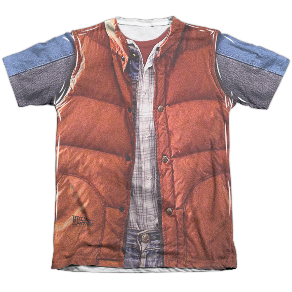 Back To The Future - Mcfly Vest - Adult Poly/cotton Short Sleeve Tee - White T-shirt