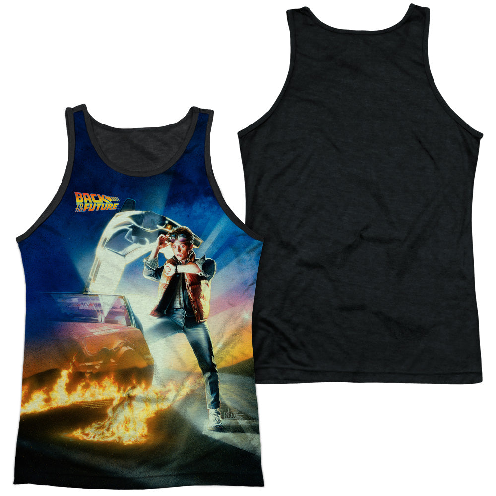 Back To The Future - Movie Poster - Adult Poly Tank Top Black Back - White